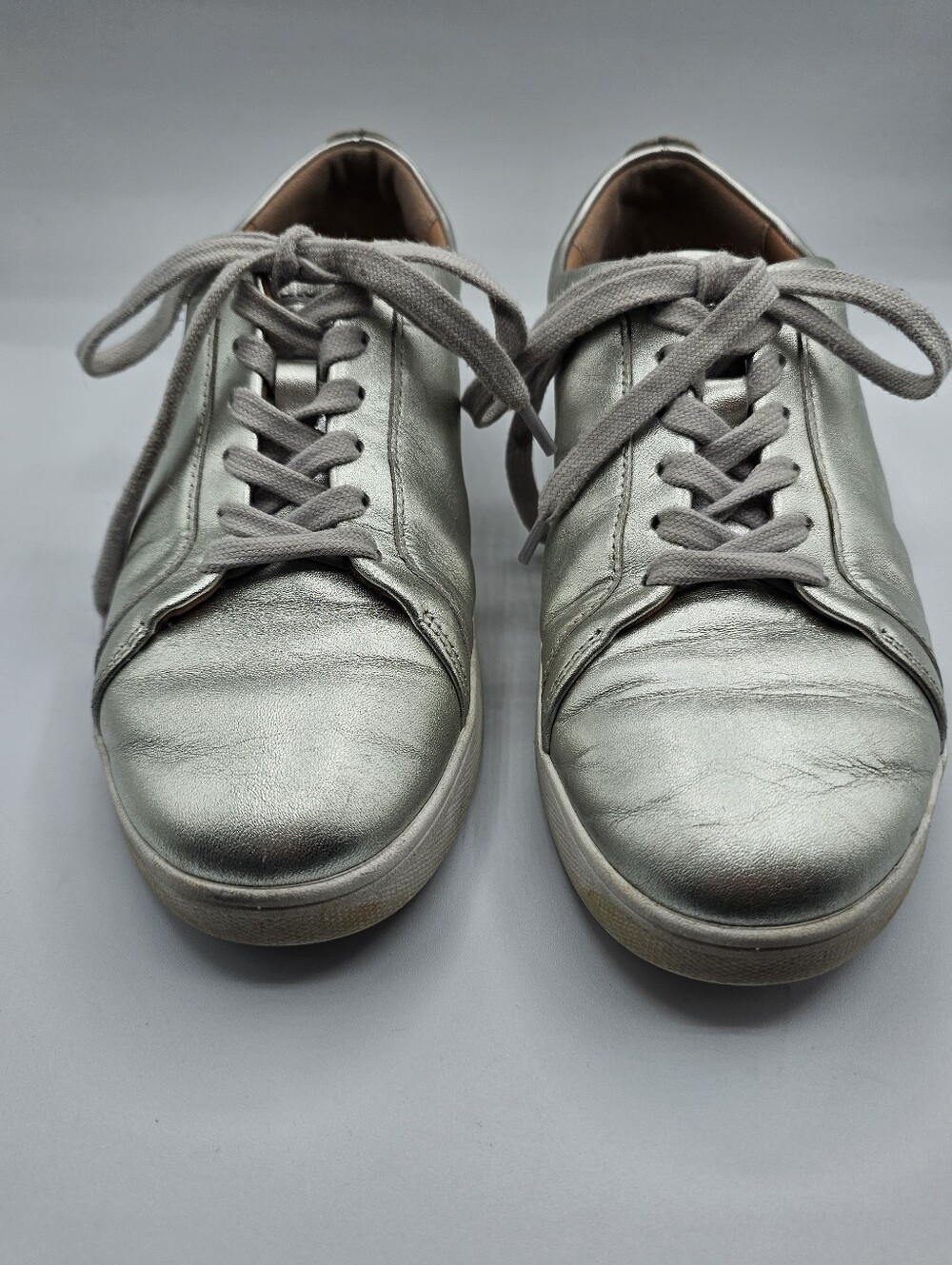 Fitflop Rally Silver Leather Sneaker